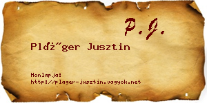 Pláger Jusztin névjegykártya
